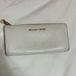 Michael Kors Cream Wallet with Gold Accents